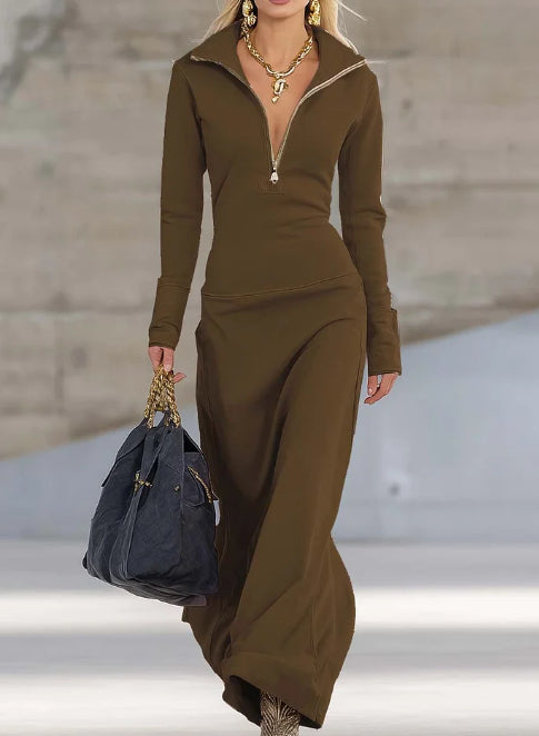 Slim Fit Long Dress Women Casual Long Sleeve Dress