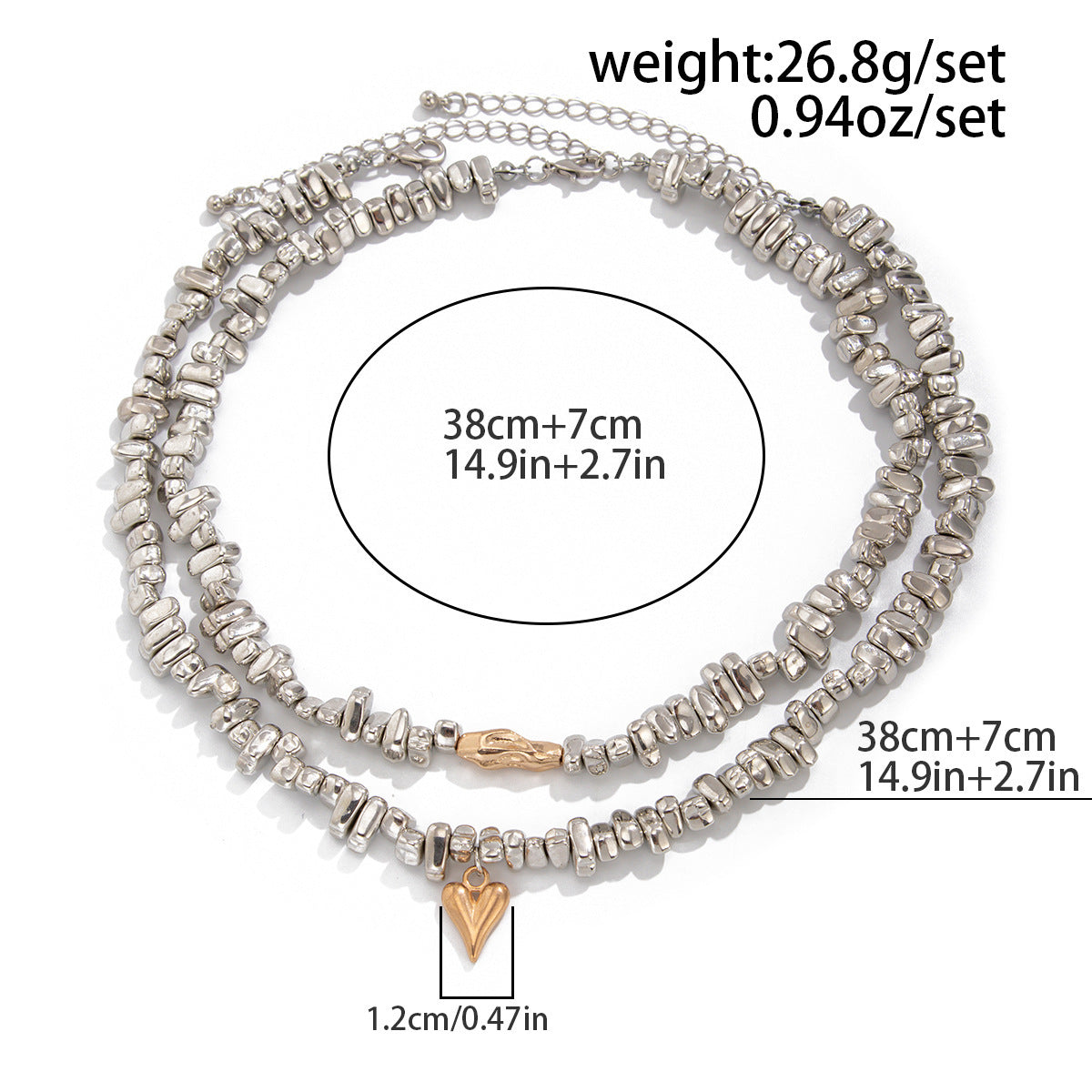 Euro-American Light Luxury Irregular CCB Beaded Clavicle Chain Geometric Bent Tube Necklace For Women