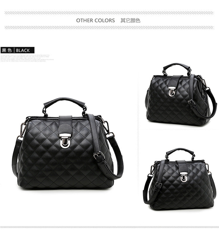 Leather bags new summer Lingge leather retro Doctor Bag Fashion Shoulder Bag hand