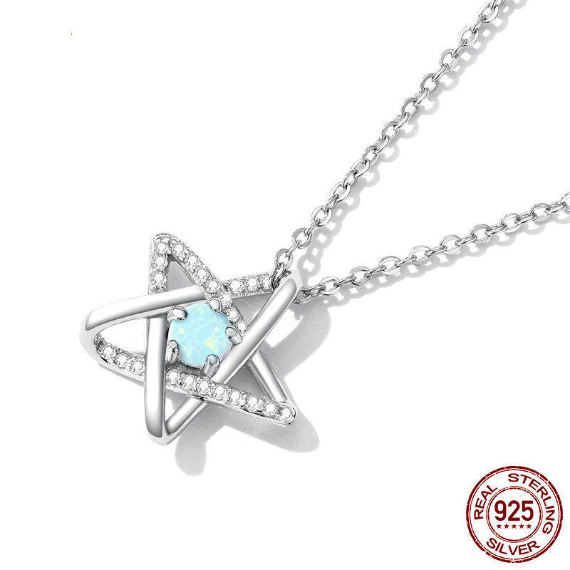 Openwork Pentagram Niche Collarbone Chain Jewellery