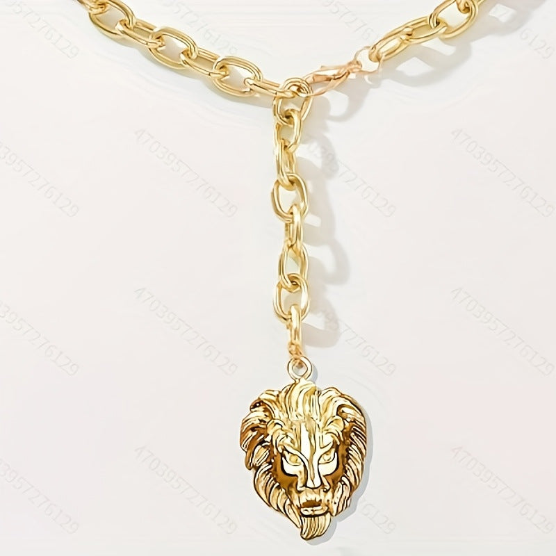 Retro Lion Head Necklace For Men And Women