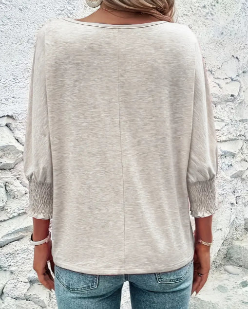 Elegant Women's Lavender Mid Sleeve T-shirt